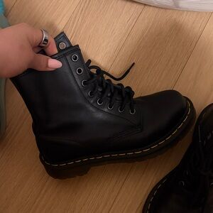 Dr. Martens Black Leather Lace-Up Boots